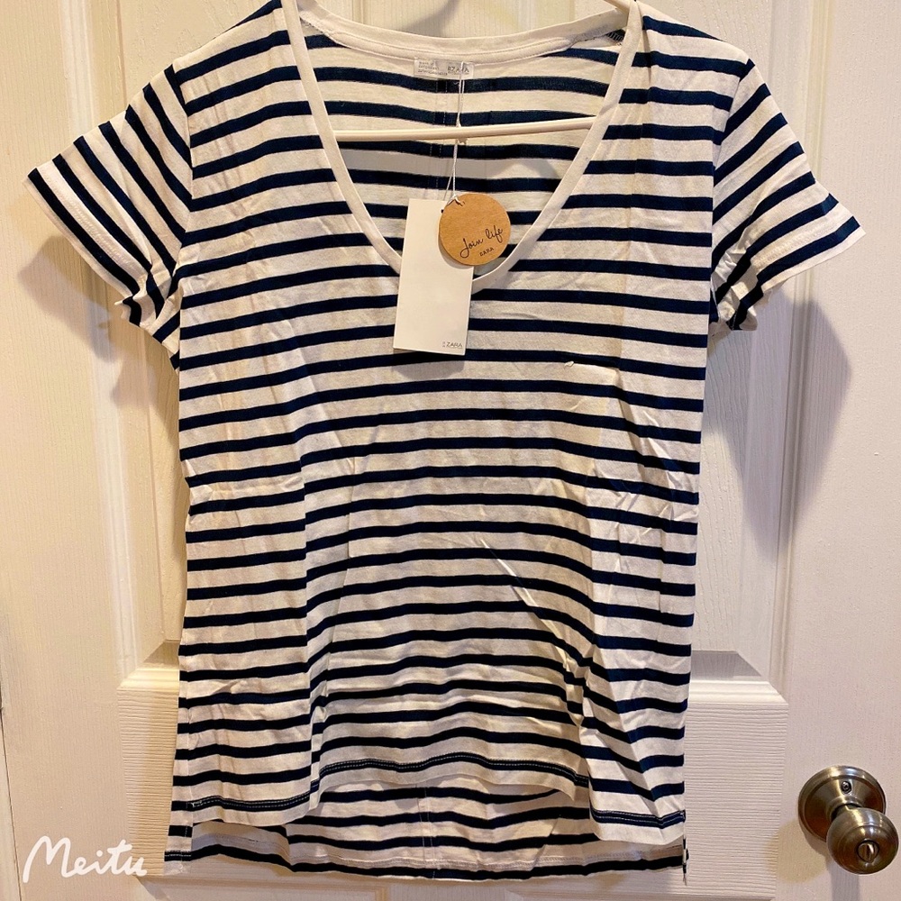 Zara Summer Blue Striped Tee
